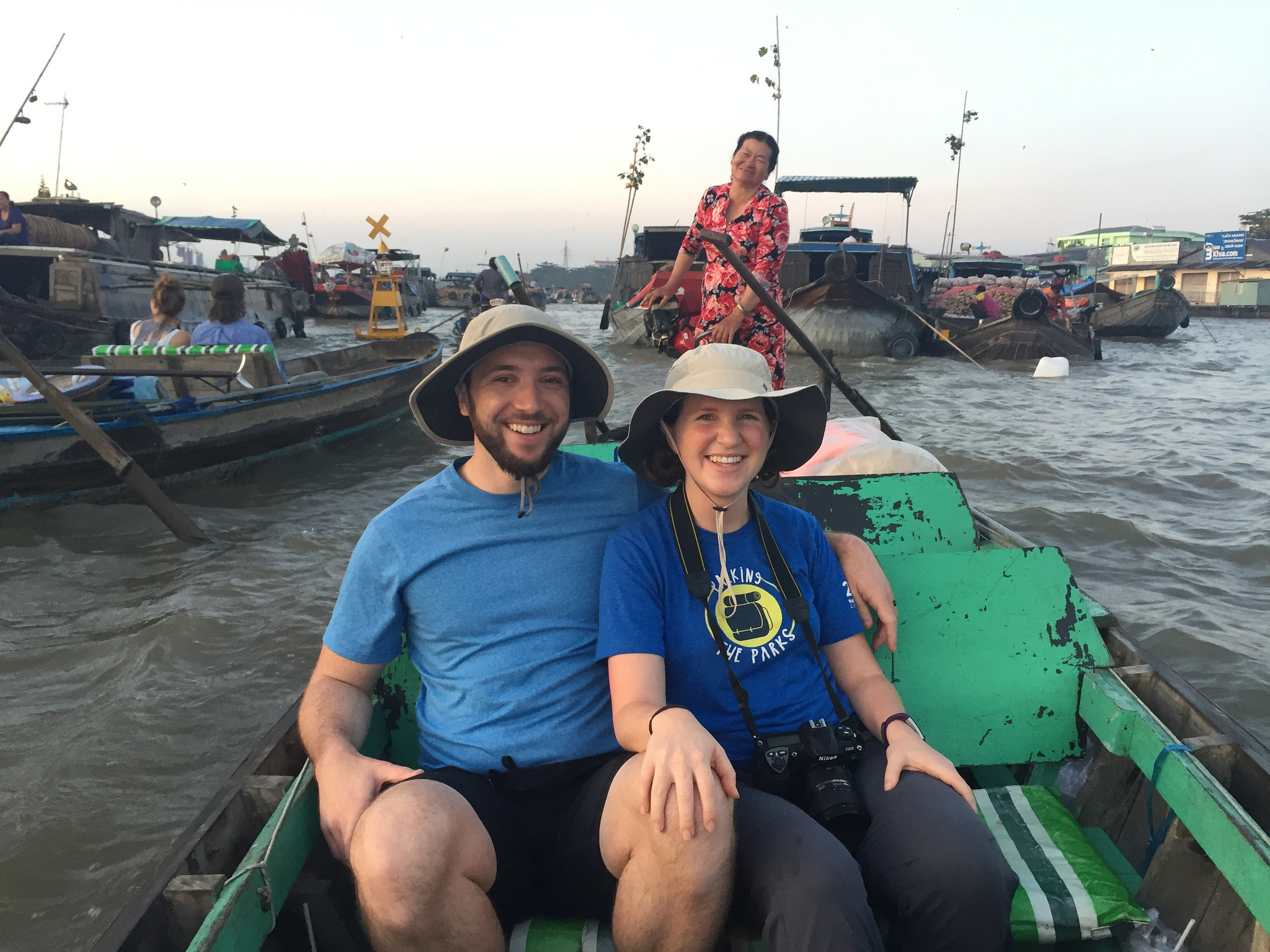 Dan and Heather at the floating market