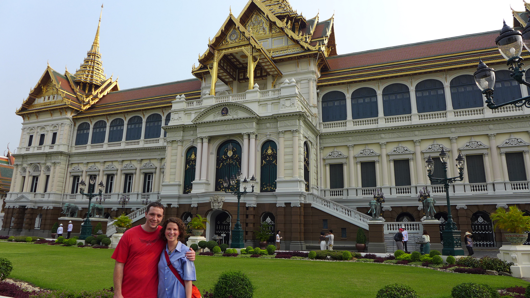 Dan and Heather in front of palace