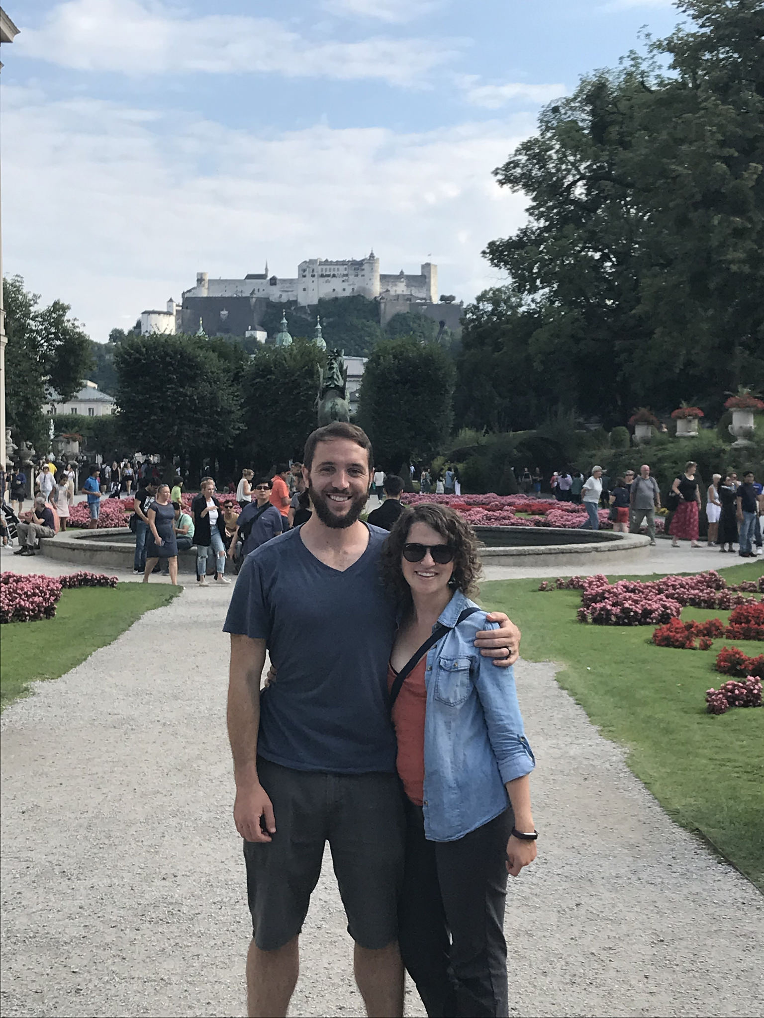 Dan and Heather with Salzburg castle