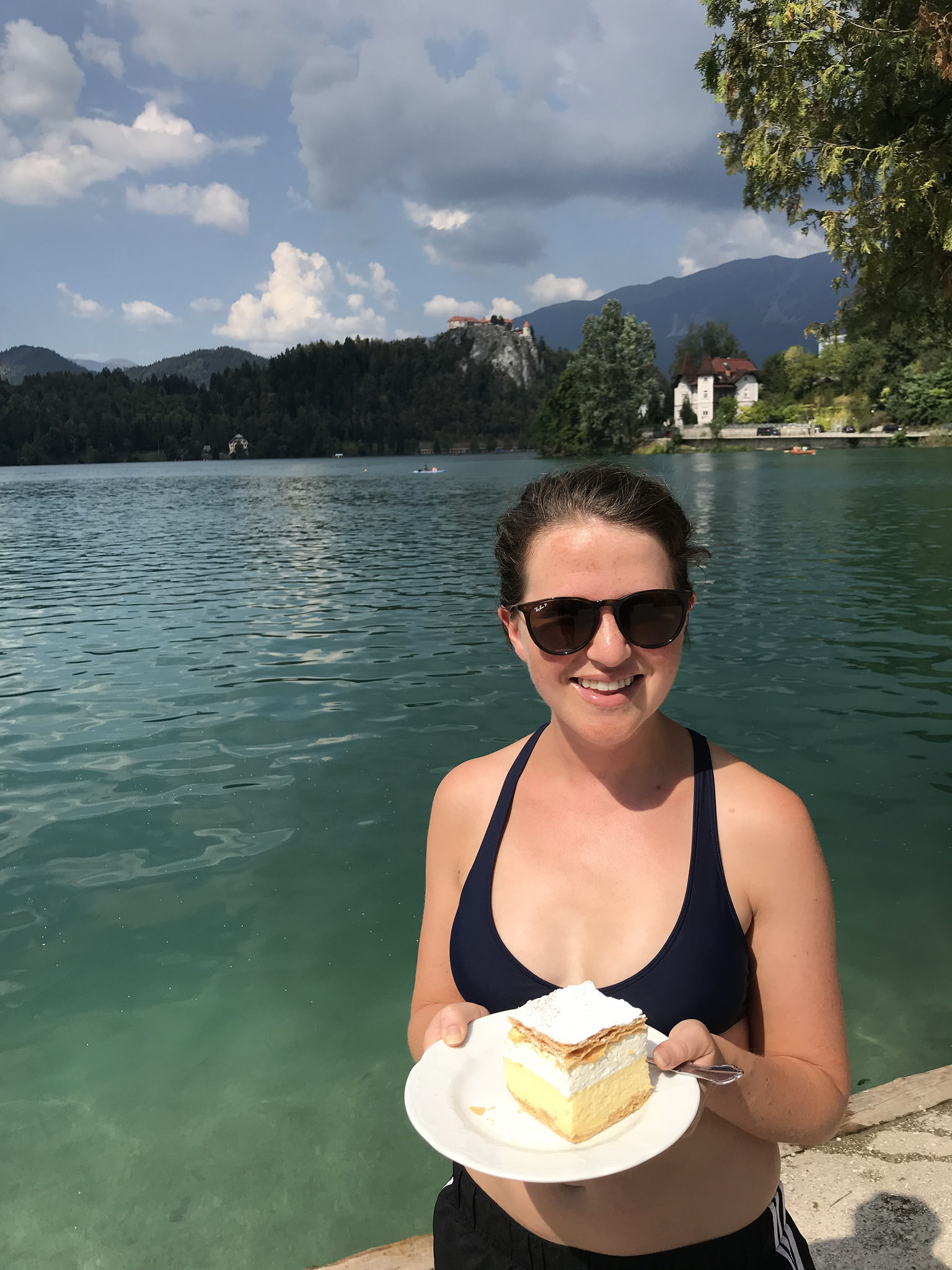 Heather with Lake Bled cream cake