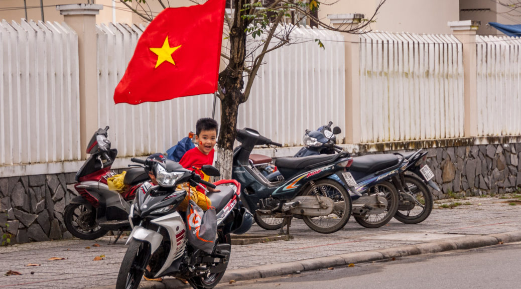 Little boy on a motorbike