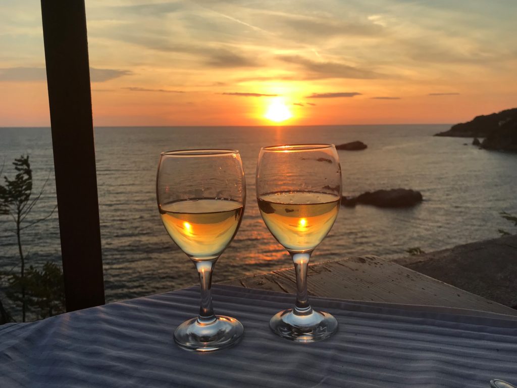 Ulcinj wine at sunset