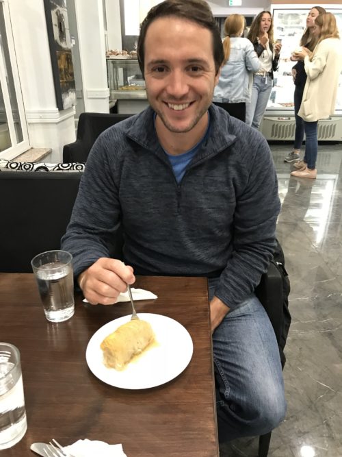 Dan with Greek pastry